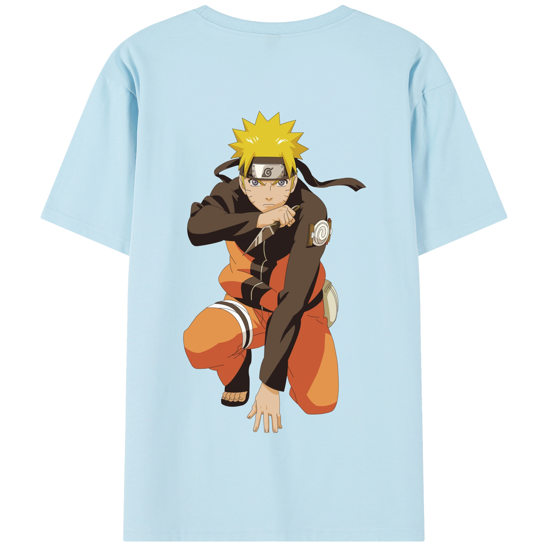 （画像用） NARUTO -ナルト- うずまき ナルト Uzumaki Naruto 綿100％半袖Tシャツ（背面プリント）